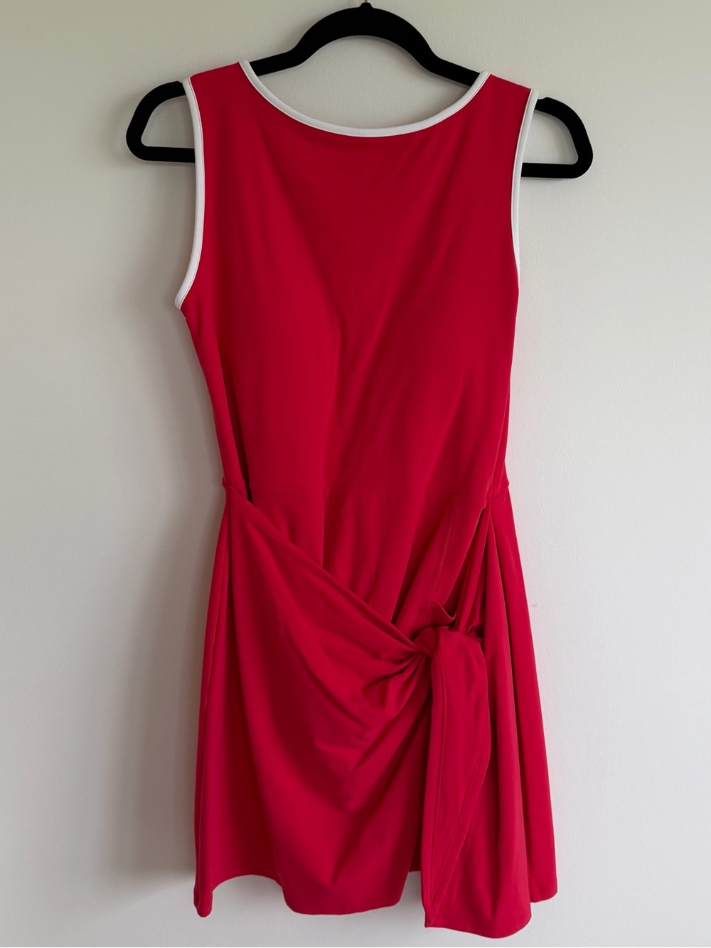 Abercrombie & Fitch Red Sleeveless Tie-Waist Mini Dress with White Trim